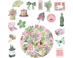 MOLIMOLI esthetische stickerset 50 stuks, waterdichte stickers voor Kindle, Journal & Scrapbooking, afpelbaar zonder - ShopVlot