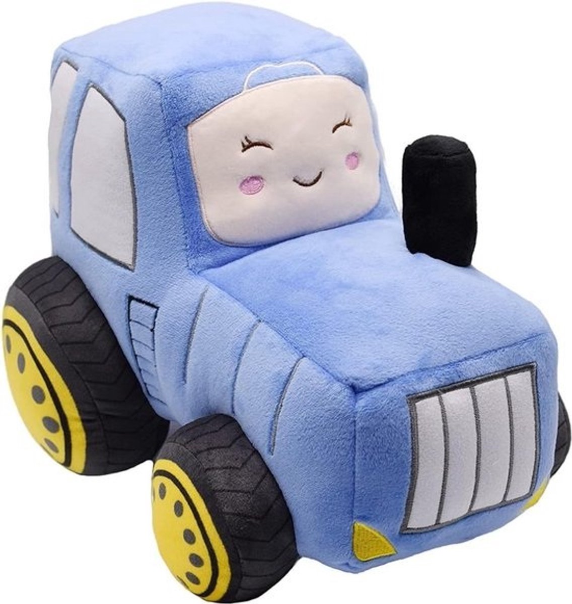 Zacht tractorpluchekussen van 30 cm - Speelgoed voor kinderen - Cadeau voor verjaardag en kerstfeest, cartoontruck, blauw