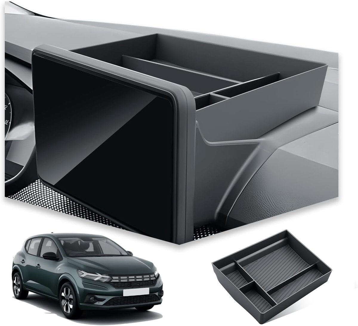 Center Console Organizer Dacia Sandero 3/Jogger 2021-2025 - robuust ABS plastic - optimale opbergruimte - ShopVlot