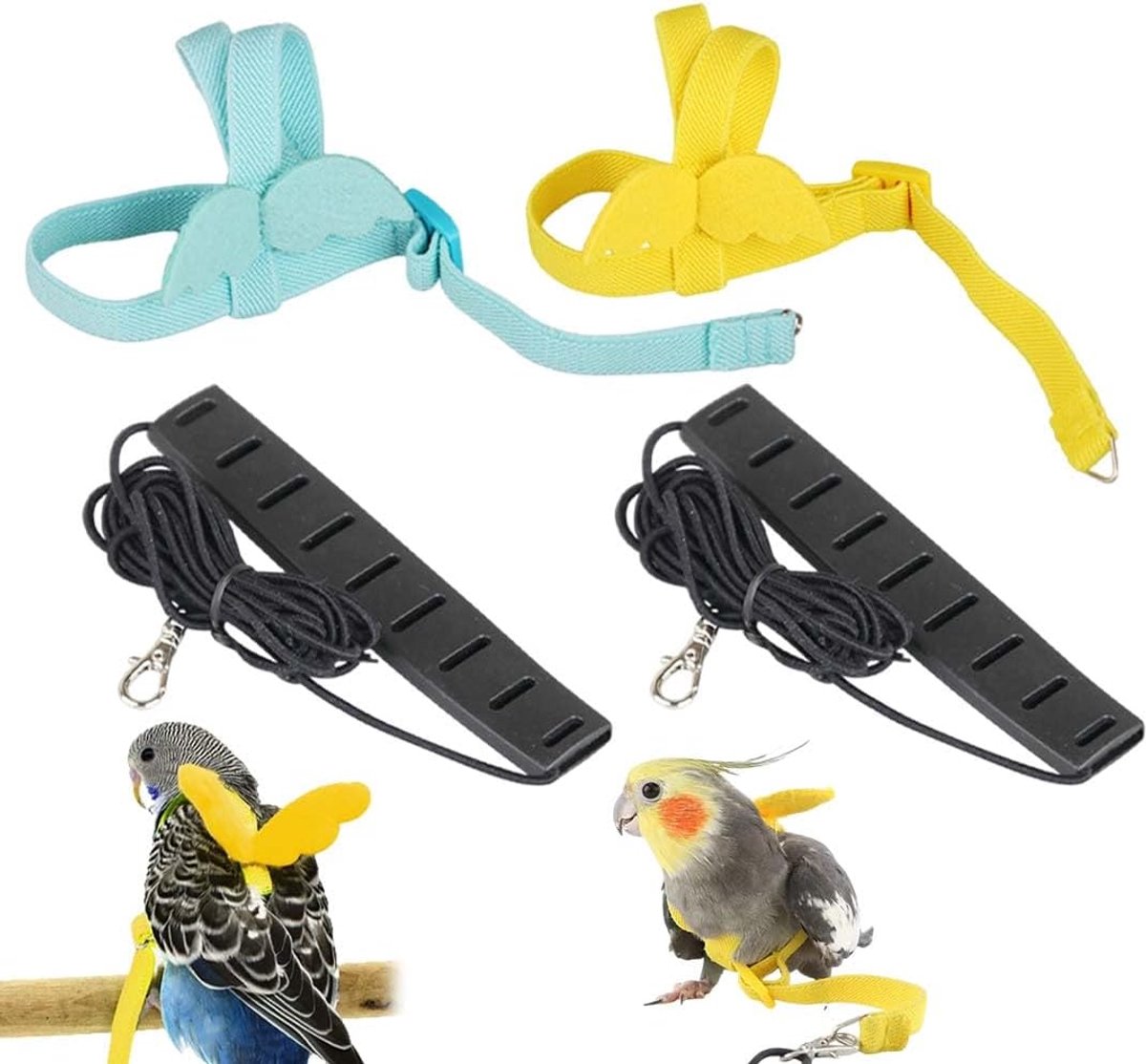 2pcs Bird Harness and Leash Adjustable Chest Harness Parrots Anti-Bite Harness in Flight Outdoor Rope for Parrots - ShopVlot