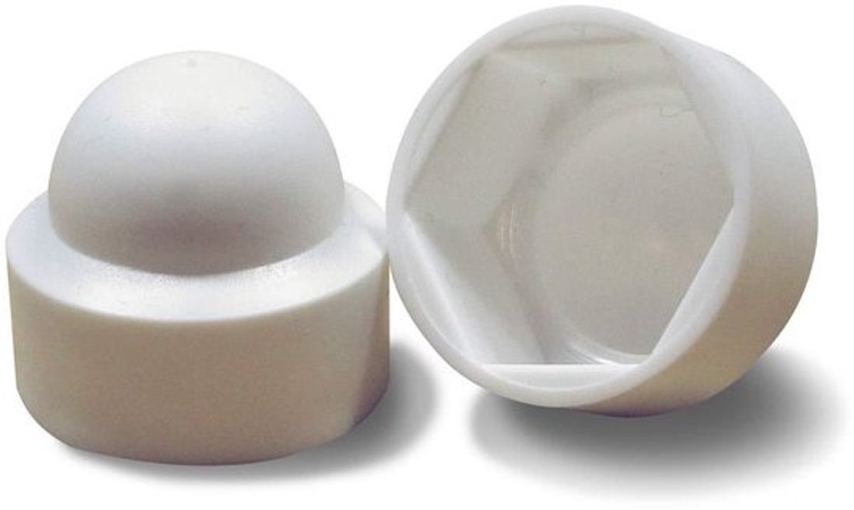 Ajile FAH218-L - afdekdoppen voor moeren - 18 mm kunststof, wit, 100 stuks
