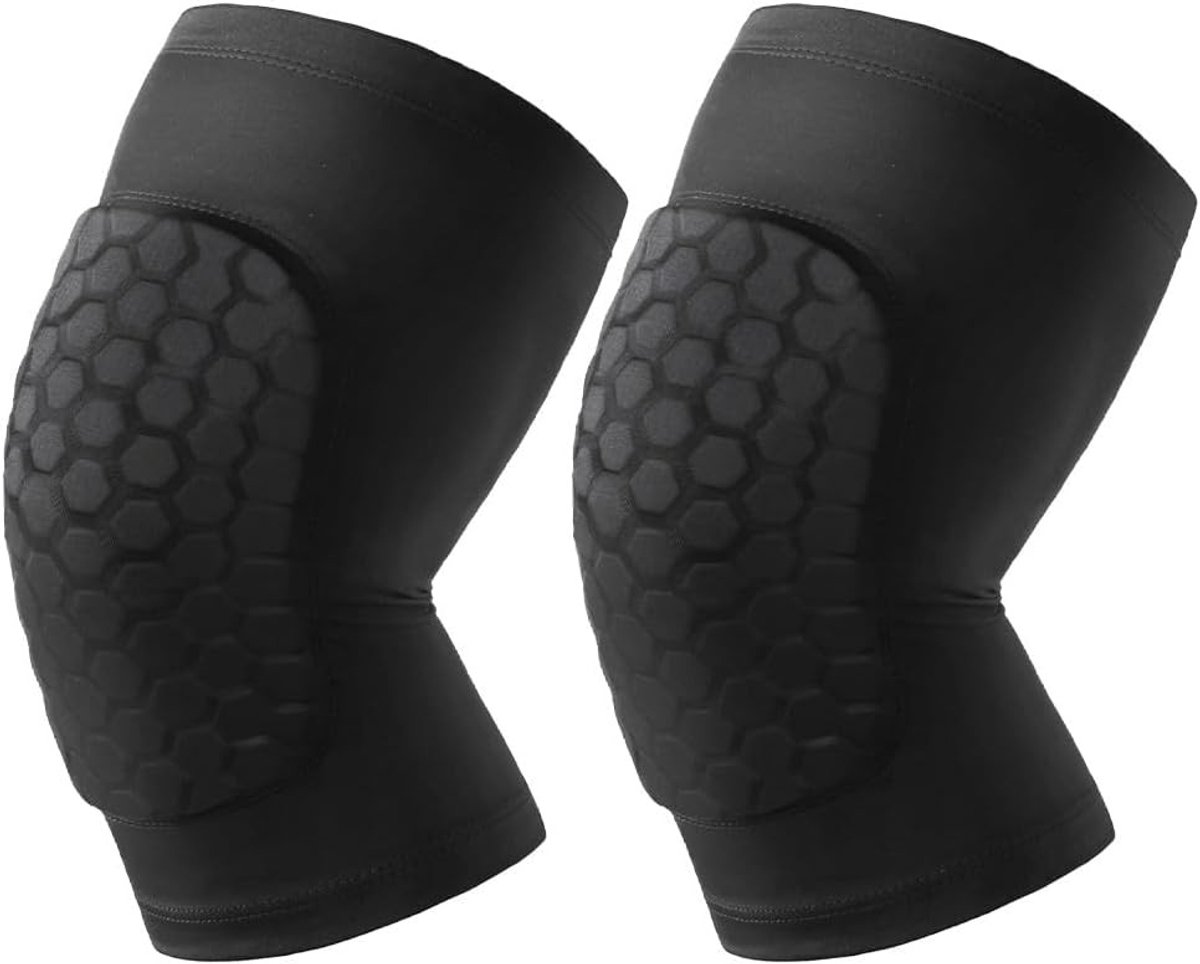 Verstevigende Kniebeschermers voor Volleybal, Schokabsorberende Kniebandage met Honingraatstructuur en Comfortabele Pasvorm