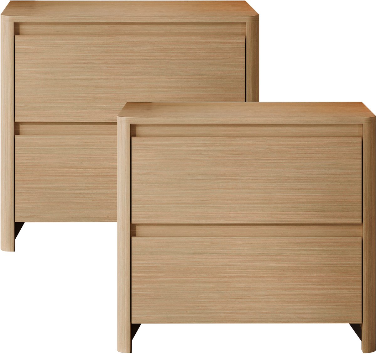 en.casa Nachtkast Takranmaa 54x60x40 cm eikenkleurig set van 2 [en.casa] eikenkleurig 2x