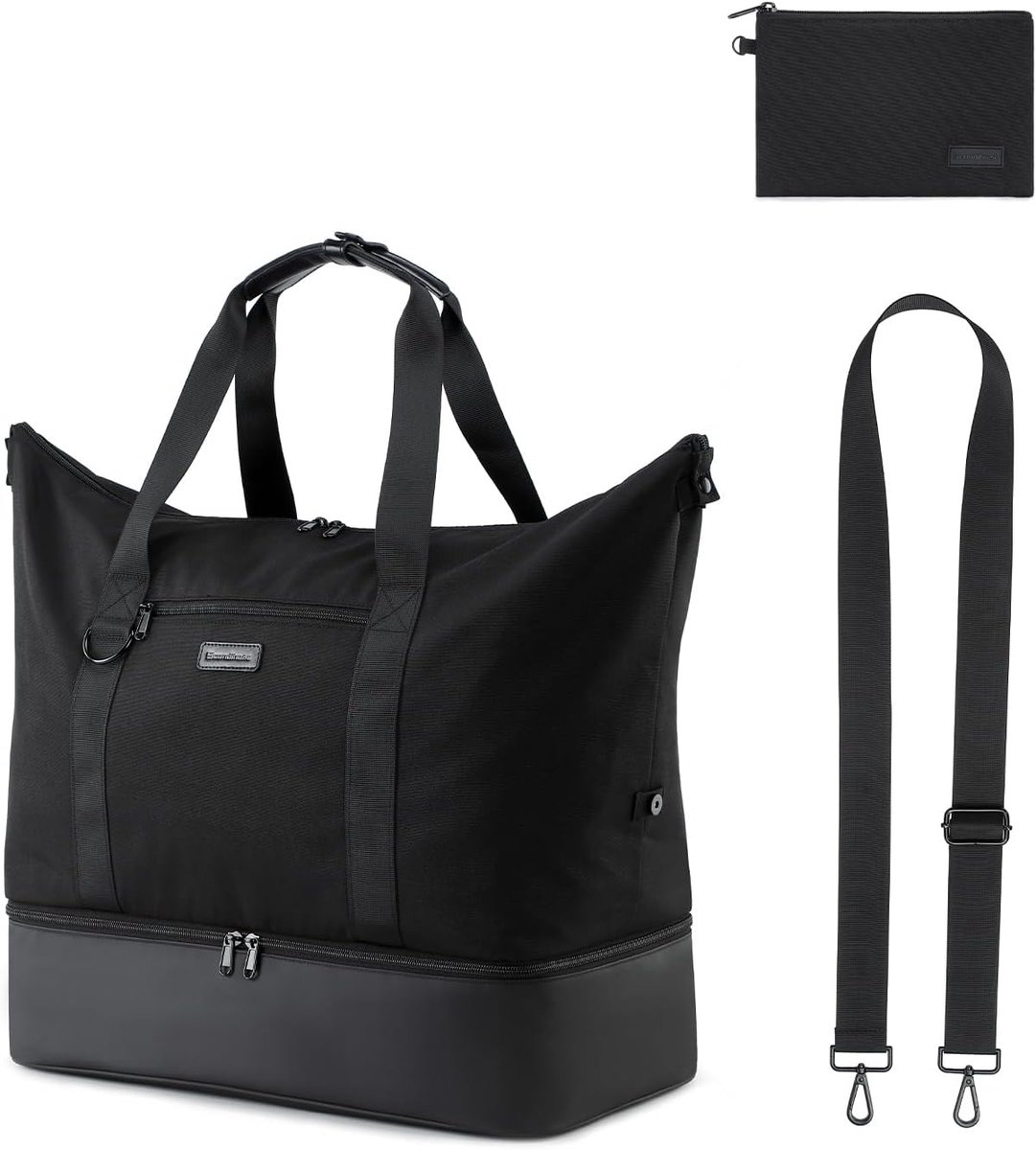 Sporttas voor dames en heren, reistas, duffelbag met schoenenvak en vak voor natte spullen, 48 liter, waterdichte - ShopVlot