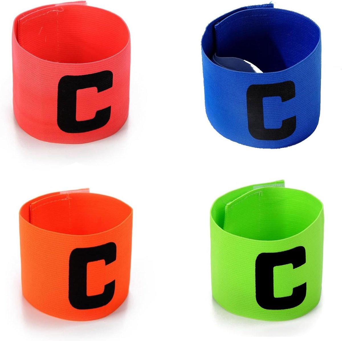 Dailygoods- Aanvoerdersband Junior - 4 Stuks - Verstelbaar - Elastisch - Duurzaam Nylon - Hoogwaardige Comfort