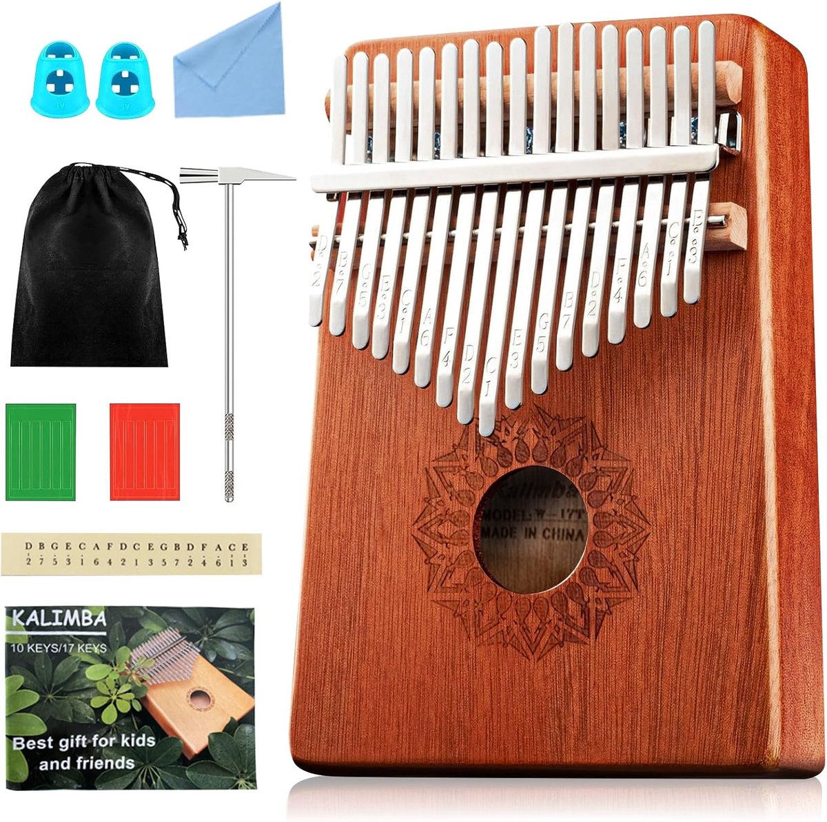 Kalimba thumb piano 17 toetsen - professioneel instrument - met leerpakket - voor ontspanning en muziekplezier - ShopVlot