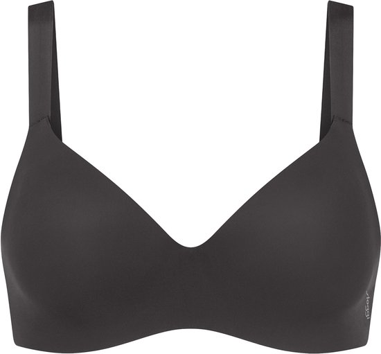 Zwarte Sloggi Soft-Cup-BH met brede, verstelbare bandjes.