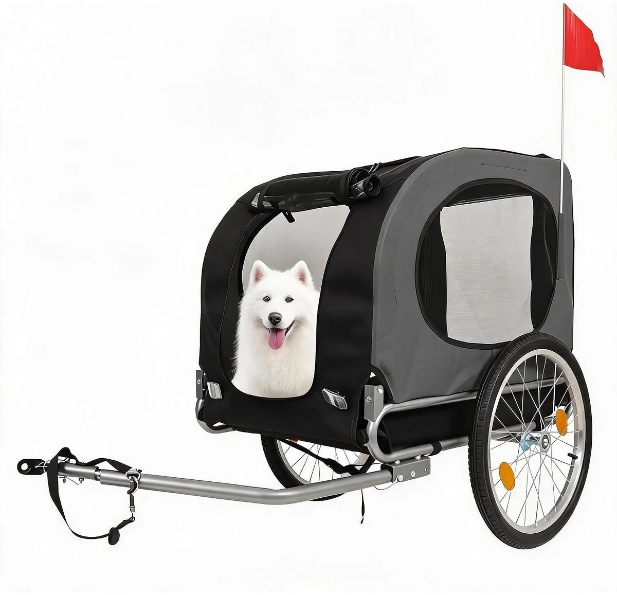 Homezo hondenfietskar - Fietsaanhanger - Opvouwbaar - Tot 39,9 kg - Waterbestendig - Goede ventilatie - Reflecterende details
