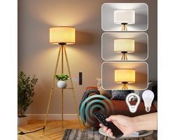 TLGREEN Vloerlamp met Stoffen Kap- Staande lamp - 156 cm - Lamp E27 niet inbegrepen - voor Woonkamer Slaapkamer Kantoor