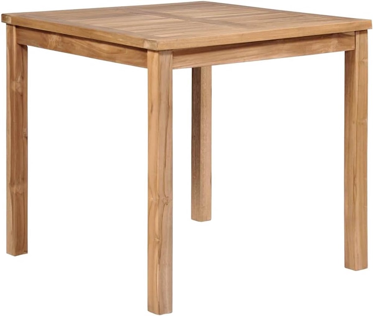 80x80x77 cm massief teakhout waterbestendig eettafel buitentafel patio tuinmeubel oven gedroogd extra dik tafelblad 3 grote poten 5x5 cm woonkamer keuken