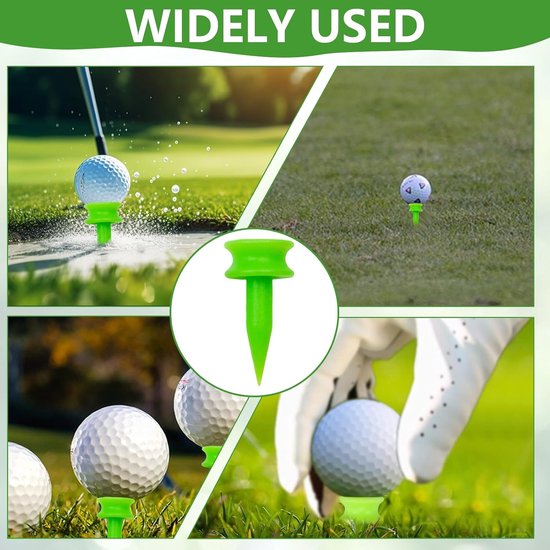 Tees kunststof, groene golftees 25 mm, golftee set, herbruikbare plastic — afbeelding 3