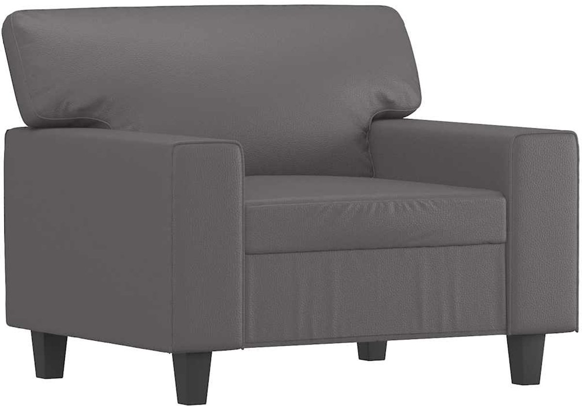 vidaXL Fauteuil - 60 - cm - kunstleer - grijs