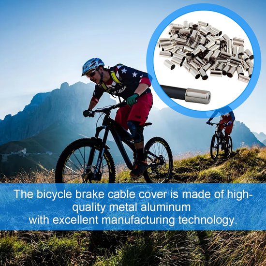 100 stuks metalen mountainbike-remhulzen, eindhulzen, remkabel, bruikbaar voor versnellingskabel fiets remkabel van Merkloos	 — afbeelding 3