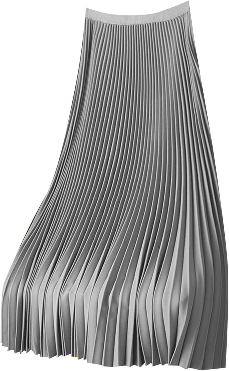 Damesrok met hoge taille, geplooid, uitlopend, trapezium, portemonnee, cocktail, satijn, fluweel, tule, linnen, katoen, denim, zacht, A46