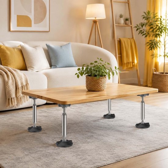 2 stuks, 28-42 cm, in hoogte verstelbare telescoopsteun, belastbaar tot 300 kg, verstelbare steunstang met antislip rubberen pads voor meubelmontage (28-42 cm) — afbeelding 3