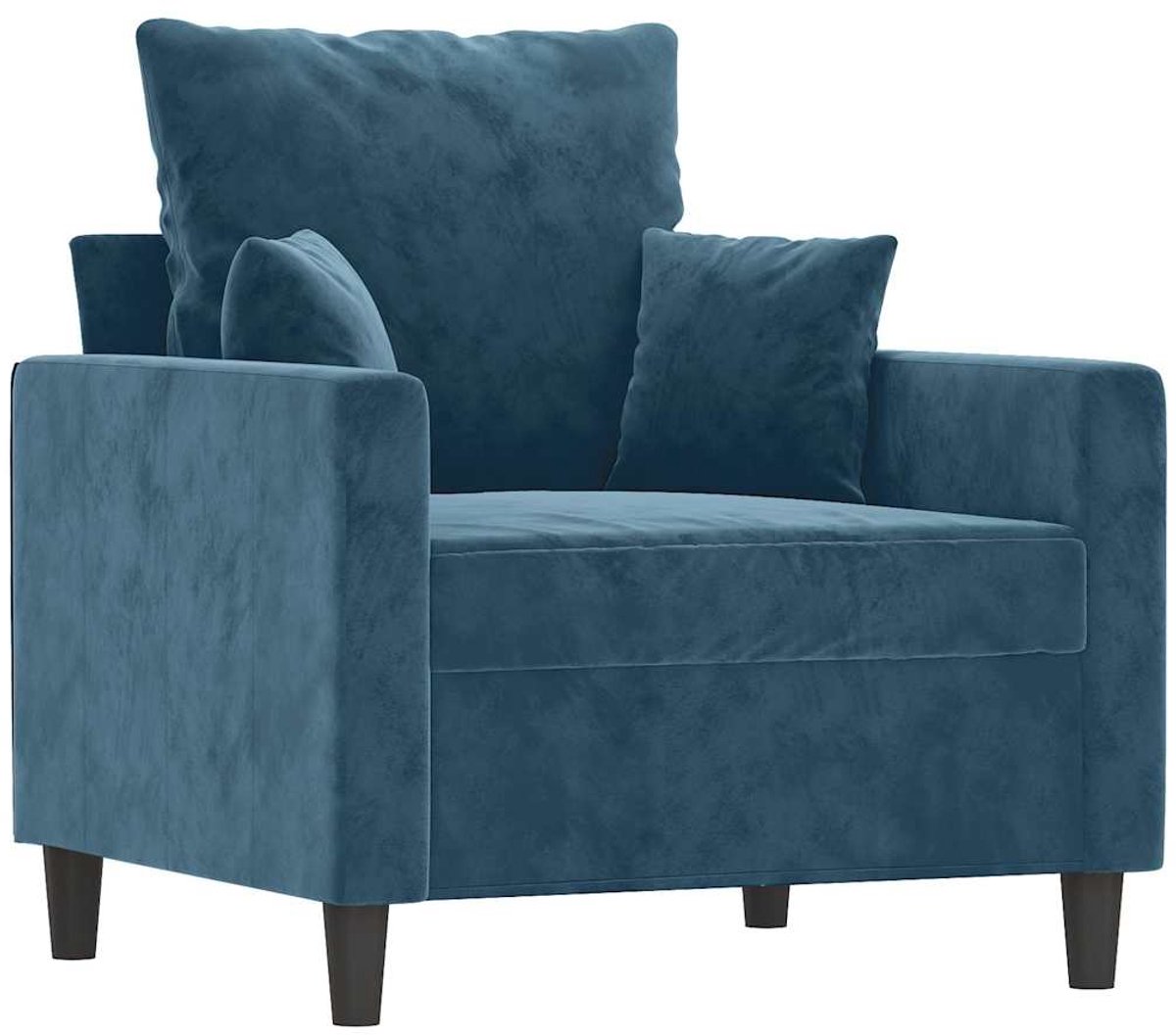 vidaXL Fauteuil - 60 - cm - fluweel - blauw