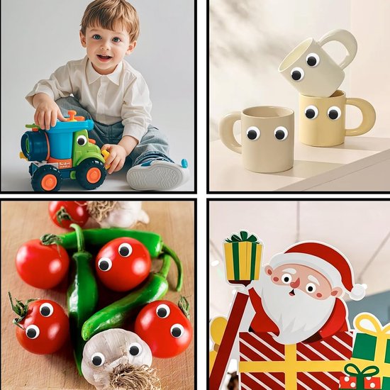 Ogen, zelfklevend, groot, 30 mm, kunststof, wiebelogen, groot, voor doe-het-zelf knutselogen, scrapbooking, handwerk, accessoires — afbeelding 3