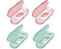 WeddHuis Pack of 4 Floss Holders, Portable Travel Organiser, 40 Spaces, Carrier for Families, Women, Men, Tooth - ShopVlot