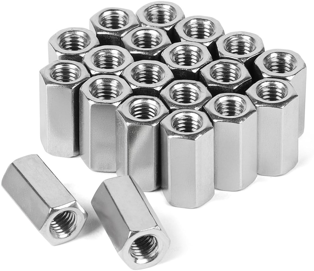 20 Stuks M8 x 24mm Verbindingmoeren van RVS V2A A2, Hexagon Moeren voor Schroefverbindingen en Spacer Sleeves