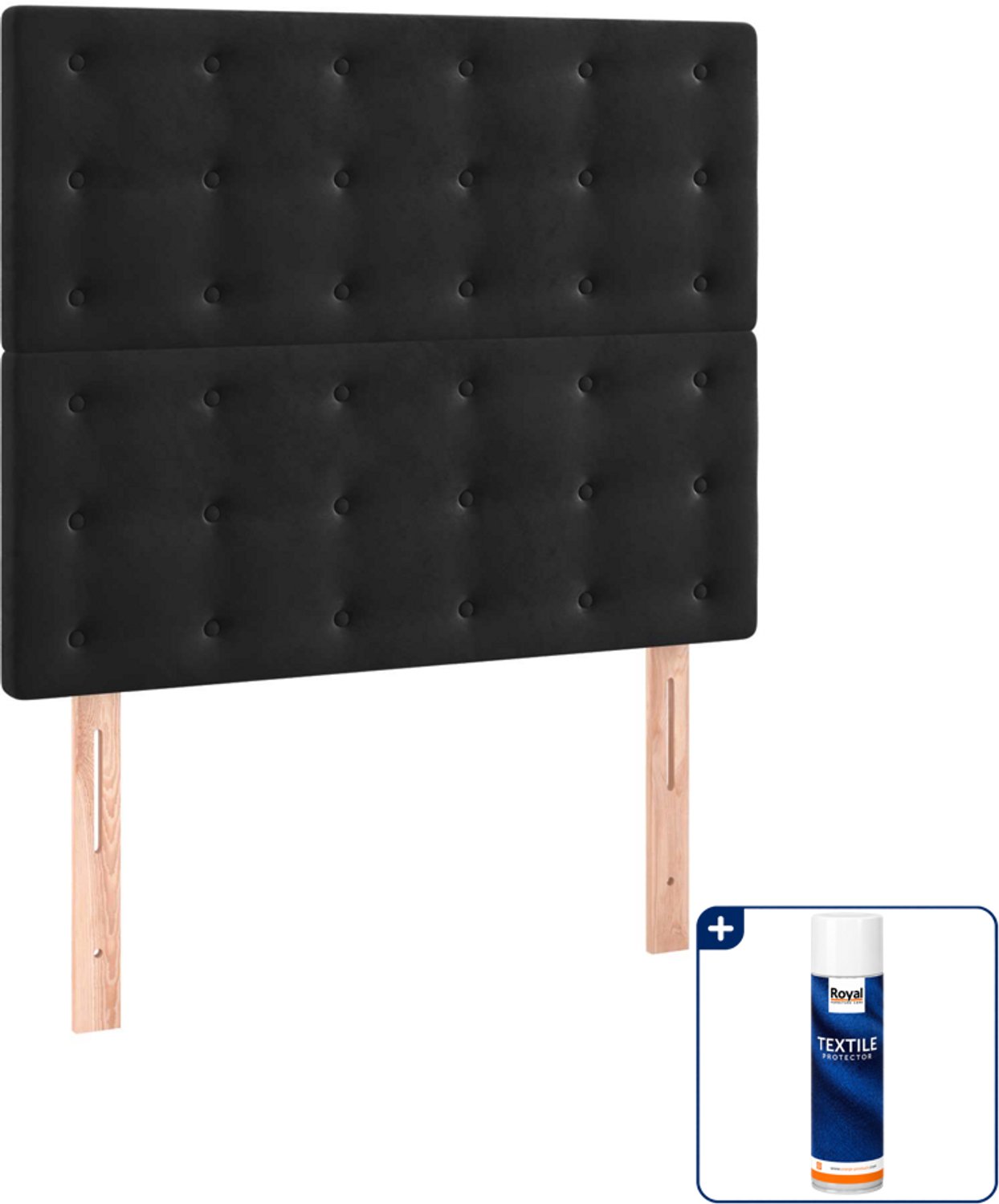 vidaXL boxspring met matras 120 x 190 cm - fluweel - zwart - Inclusief textielbeschermer 500 ml