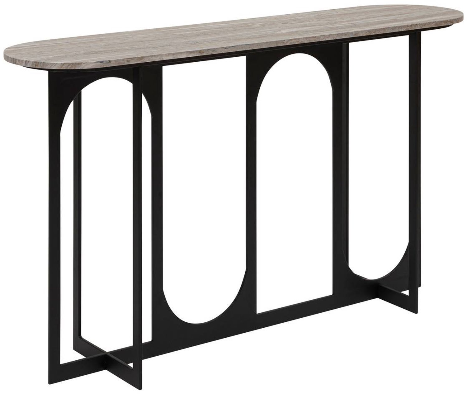Ovale console met marmereffect en stalen onderstel TUSCO