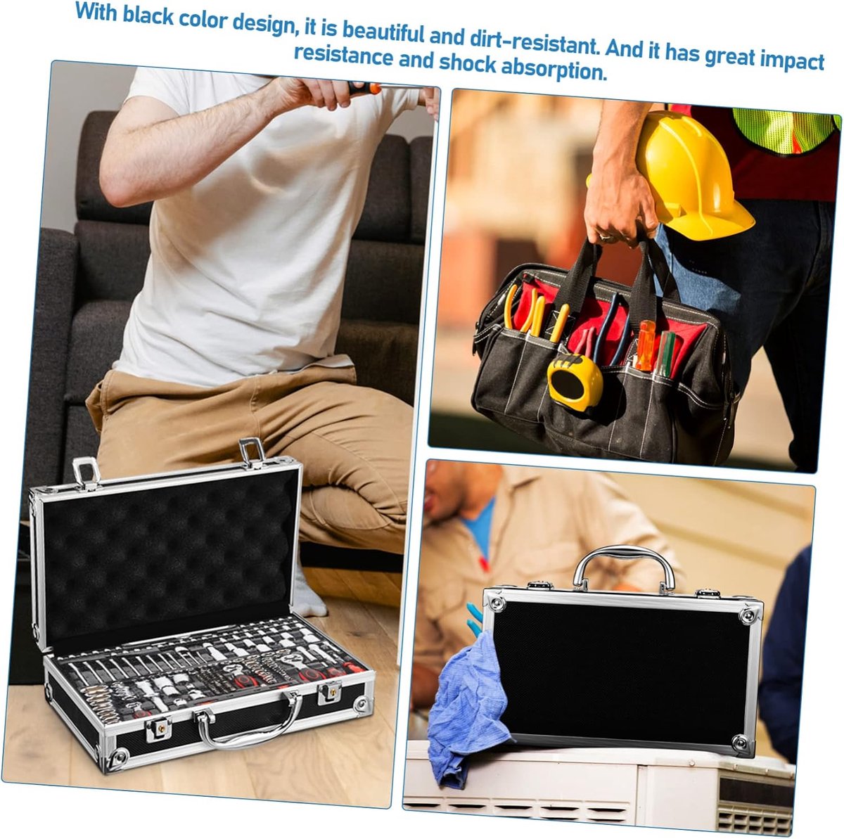 Gereedschapskoffer Van Aluminium Legering Vergrendelbare Instrumentenkoffer Met Ergonomische Handgreep Schokbestendige Voering Voor Opslag Van Instrumenten Gereedschap Binnenmaat
