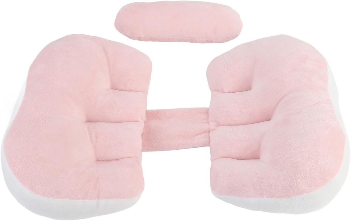 Zwangerschap U -vormige Taille Support Kussen Superieure Comfort Slaap Ondersteuning voor Aanstaande Moeders Zwangerschap Wedge Kussen Materniteit Back Support voor Zijslaper (PINK)