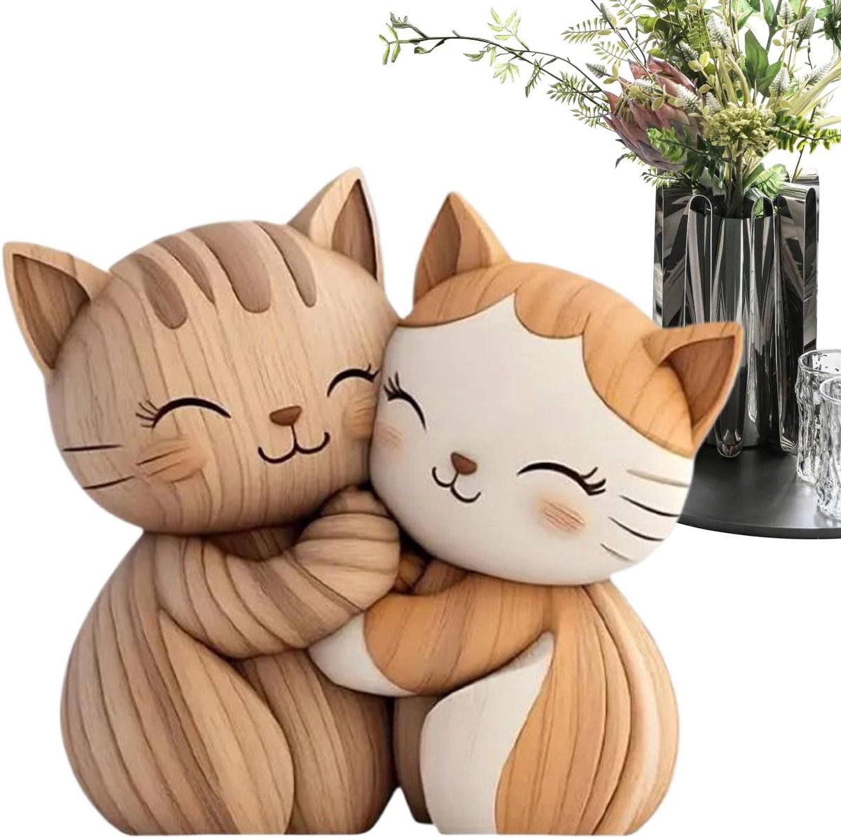 Kattenbord - doordacht kattenbord, houten 2D-kat woondecoratie | dierenhuisdecoraties voor Valentijnsdag, kast, cabine, ingangsjaar, verjaardag, vrienden, vakantie, slaapkamer, woonkamer