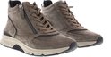 Gabor Rollingsoft veterschoenen hoog in taupe suède, deels met rits en met metallic accenten.