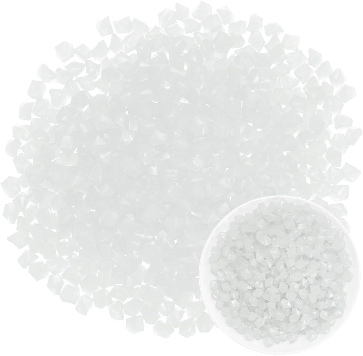 Lichtgevende stenen, 1,3 cm, hars, decoratie voor tuinplanten, aquarium, tuinpad, aquarium, grind, wit