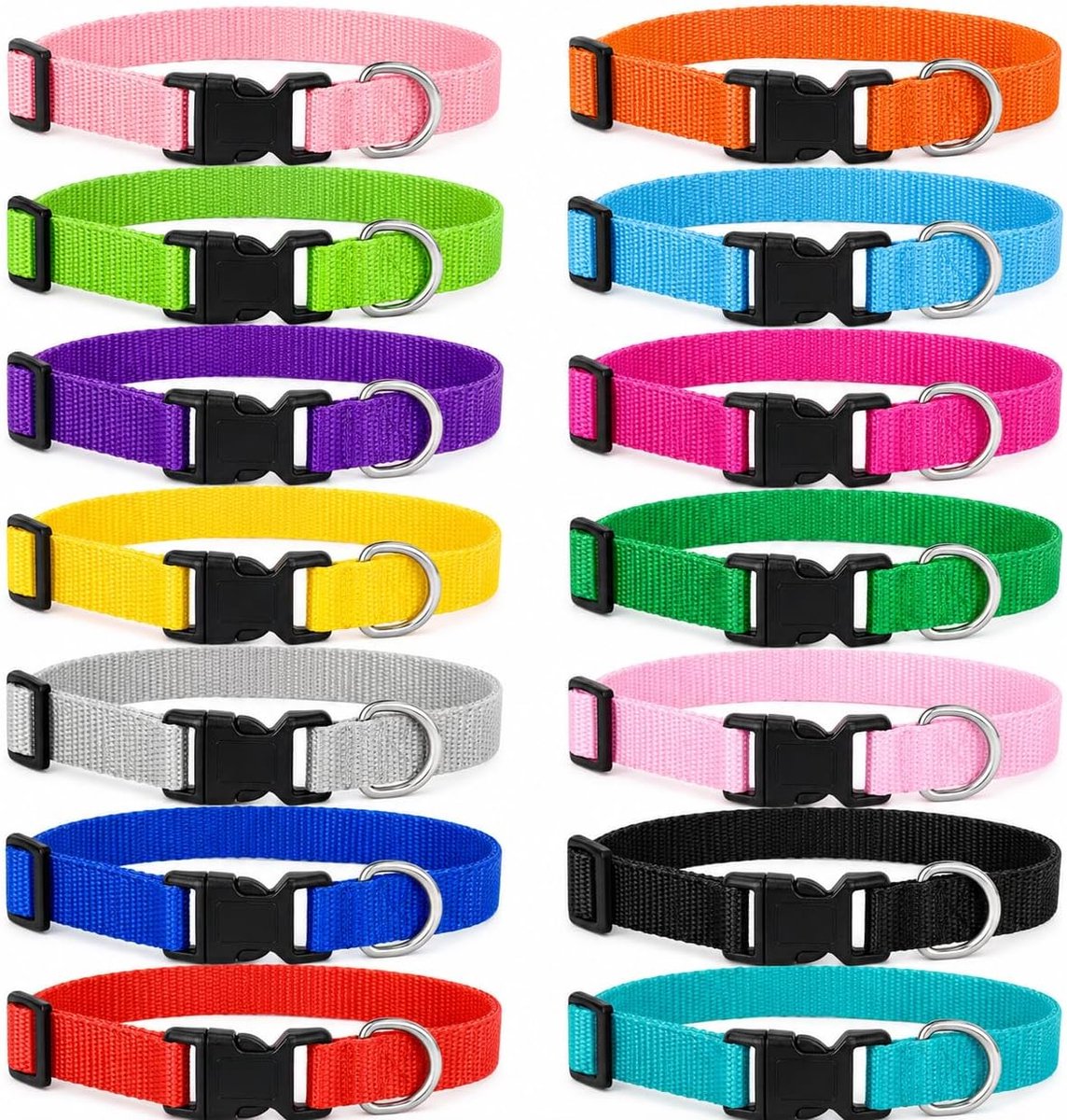 14 stuks puppyhalsbanden, nylon, verstelbaar, voor kleine honden en katten