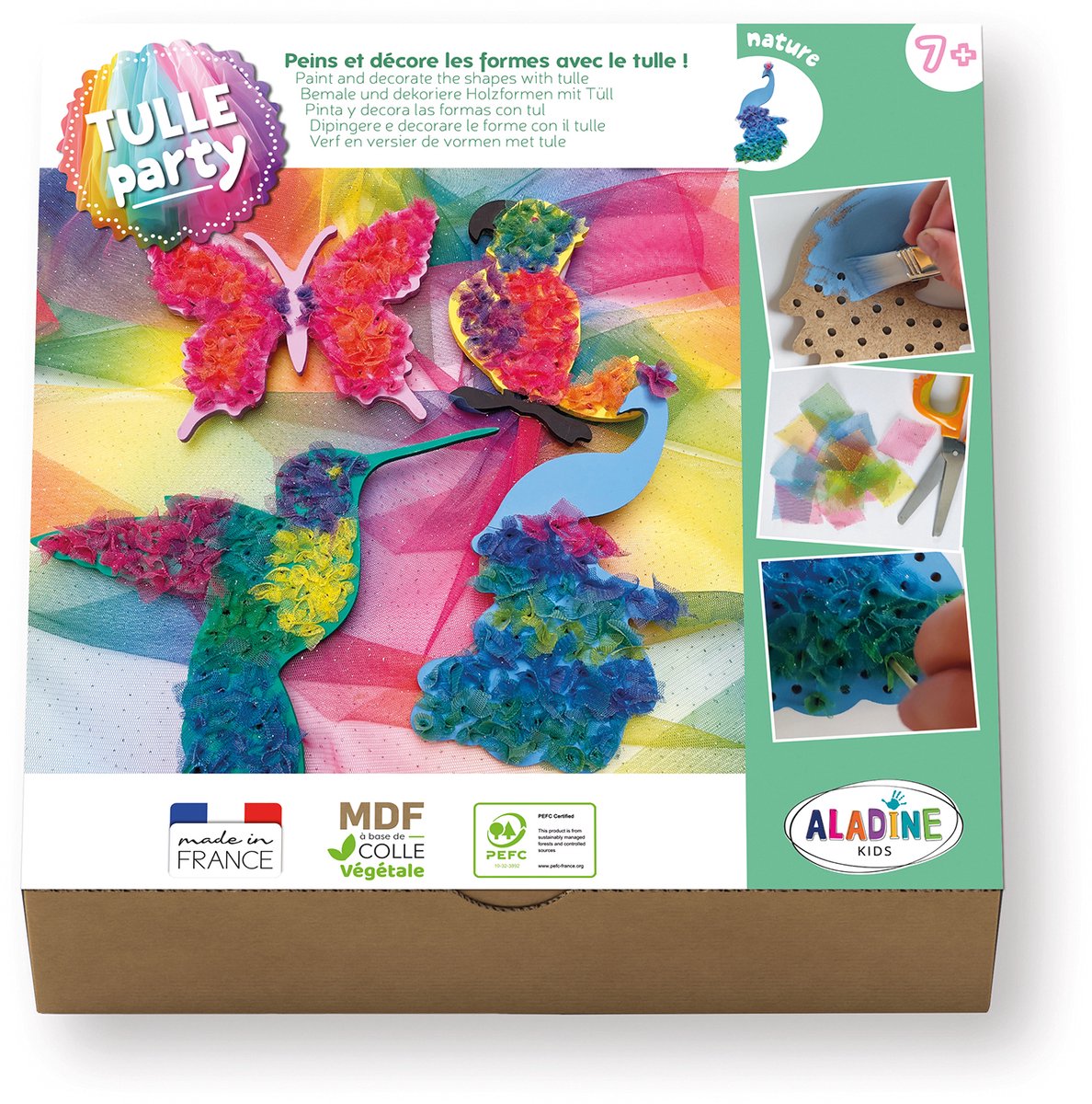 Aladine creatieve tule knutselset natuur - kleurrijk speelgoed voor kinderen.