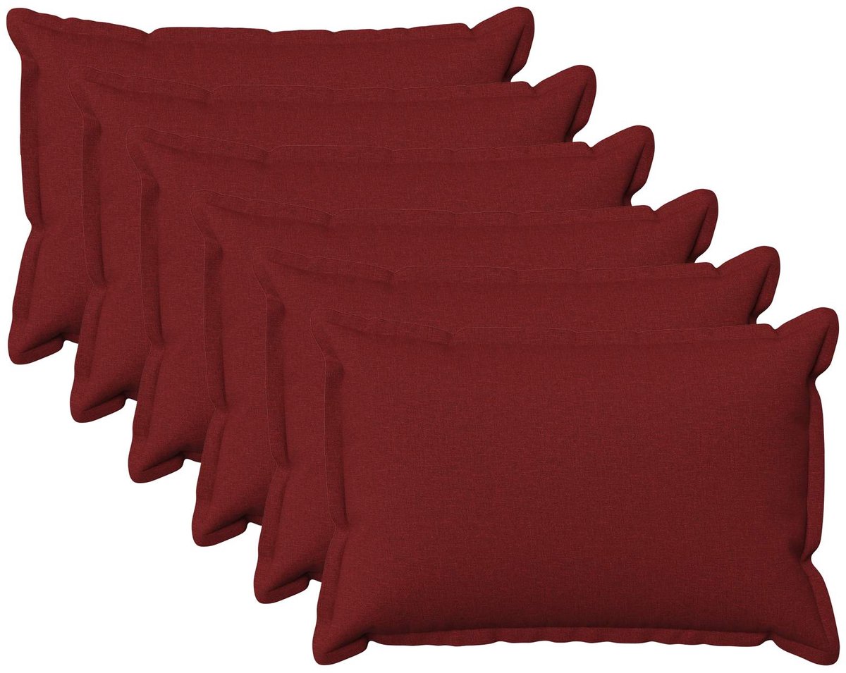 vidaXL Kussen - 6 - st - HOUTEN - Wijnrood - 40 - x - 60 - cm - Faux - Linnen
