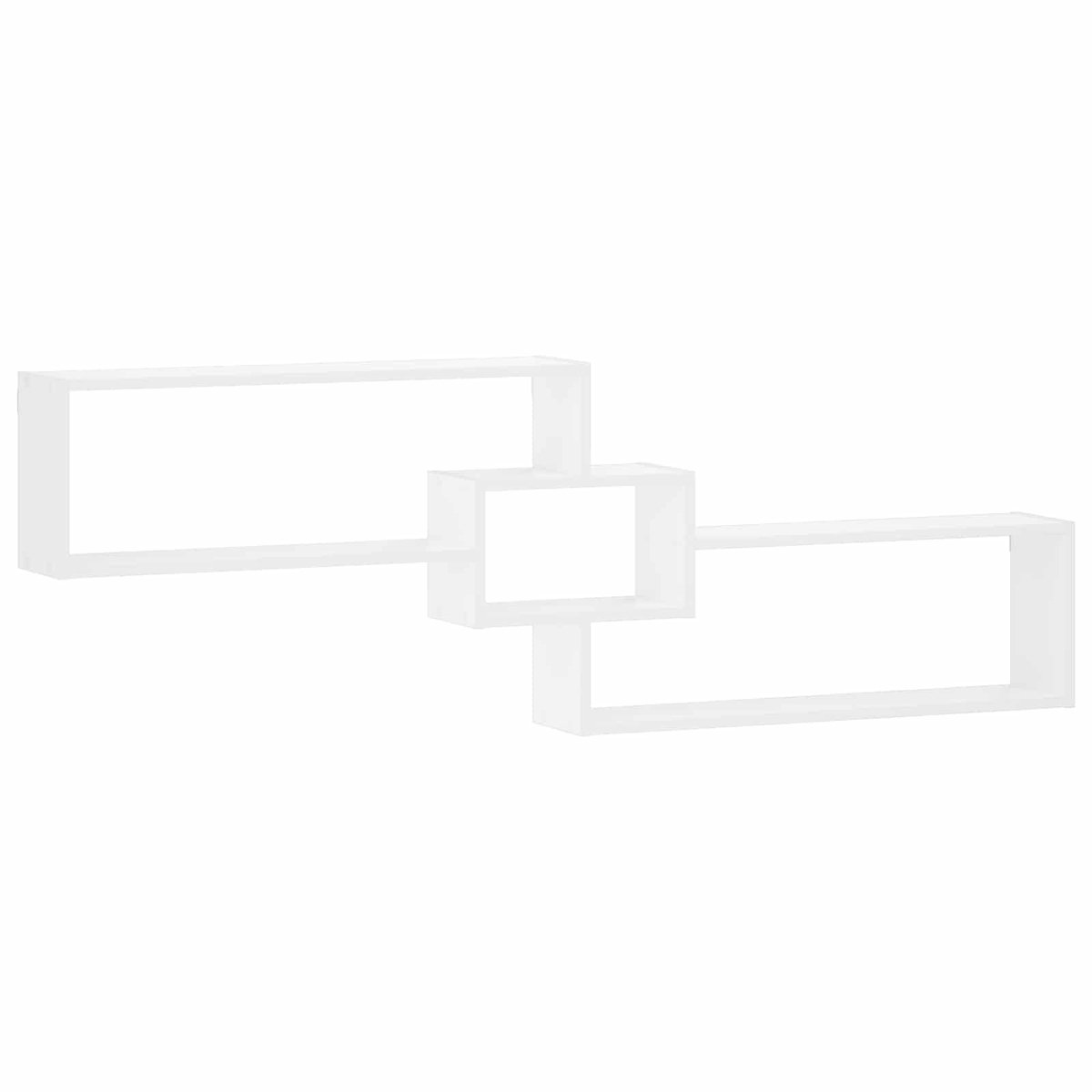 vidaXL Wandplank - Wit - 158 - x - 17 - x - 53 - cm - Bewerkt - hout