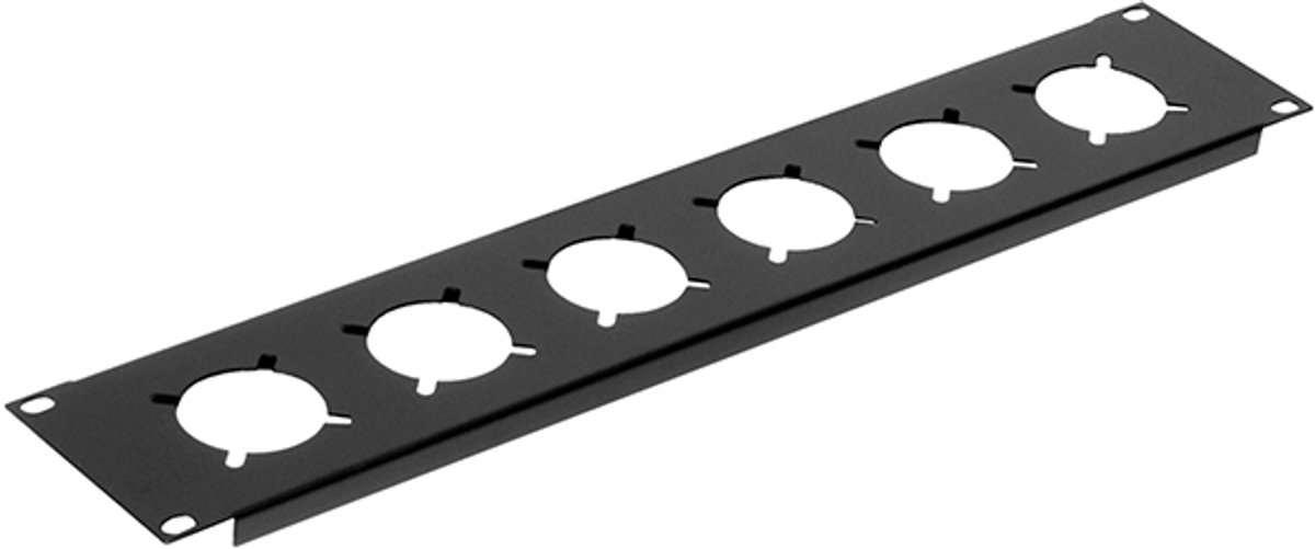 Penn Elcom R1284/2Uk frontplaat, 6 Schuko, 2 HE, staal