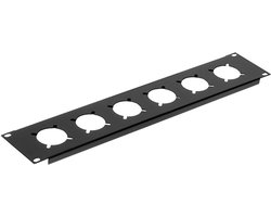 Penn Elcom R1284/2Uk frontplaat, 6 Schuko, 2 HE, staal