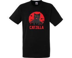 Catzilla - Unisex T-Shirt - M - Zwart
