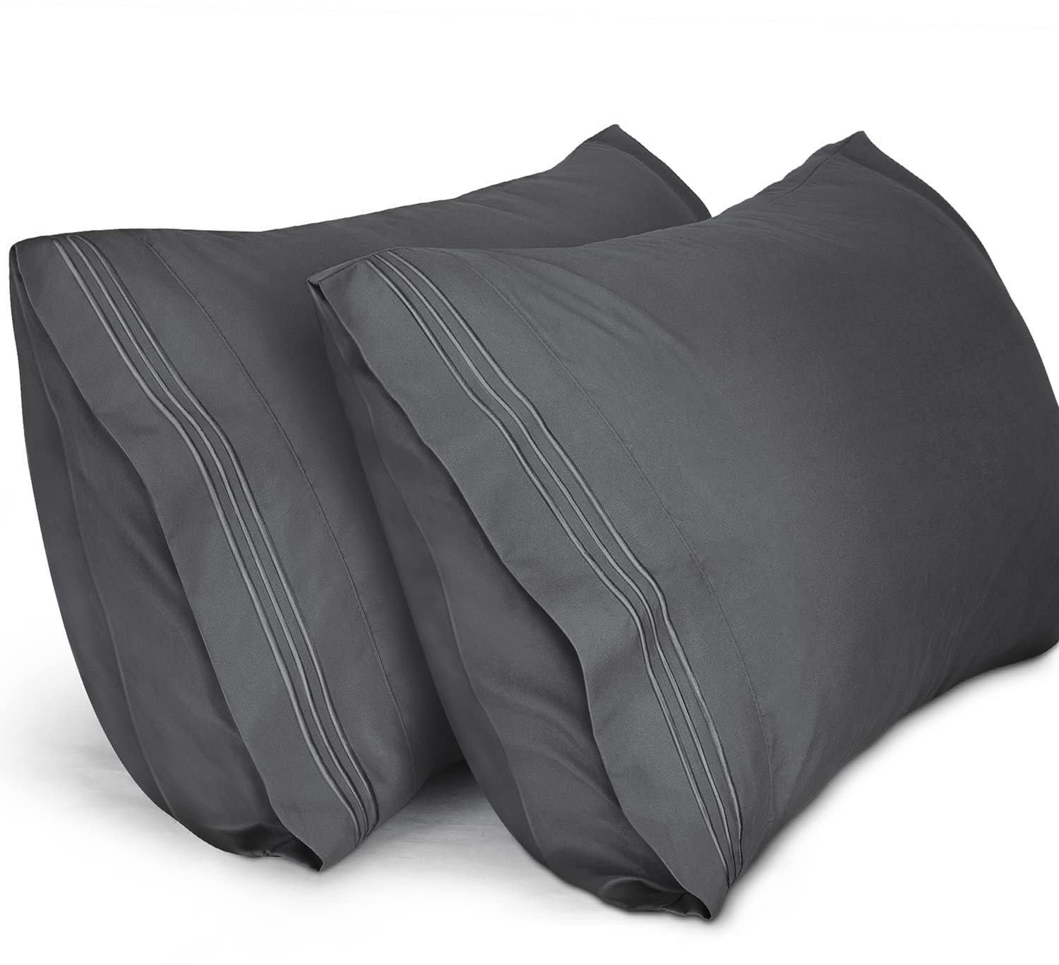 Lirex Kussenslopen (2 Stuks), 40 x 70 cm Geborduurd Zachte Kussenslopen van Geborsteld Microvezel, Machinewasbaar - ShopVlot