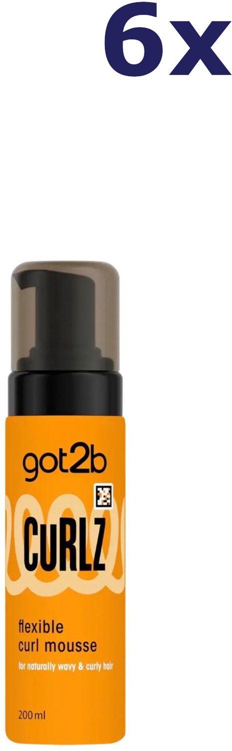 6x Got2B Curlz Flexible Curl Mousse 200ml