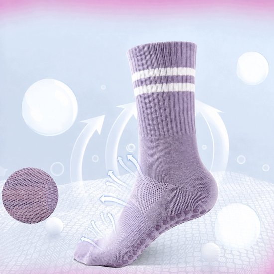 4 Paar Antislip Sokken voor Yoga & Thuis - Halve Kuit, Ademend — afbeelding 3