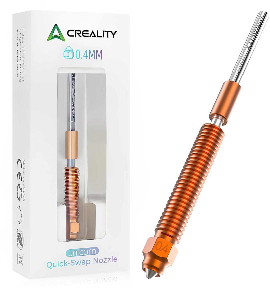 3D Printer Nozzle 0.4 mm, Hoge Doorstroomcapaciteit voor K2 Plus en Hi Combo