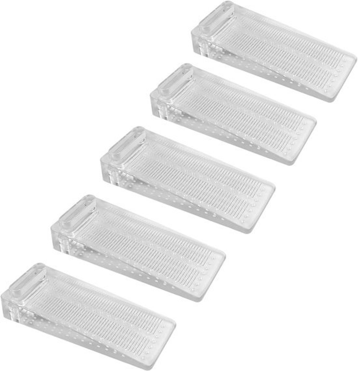 Set deurwiggen - Deurstopper - Voor het opvangen van deuren - Verstelbare hoogte - 5 stuks - Transparant