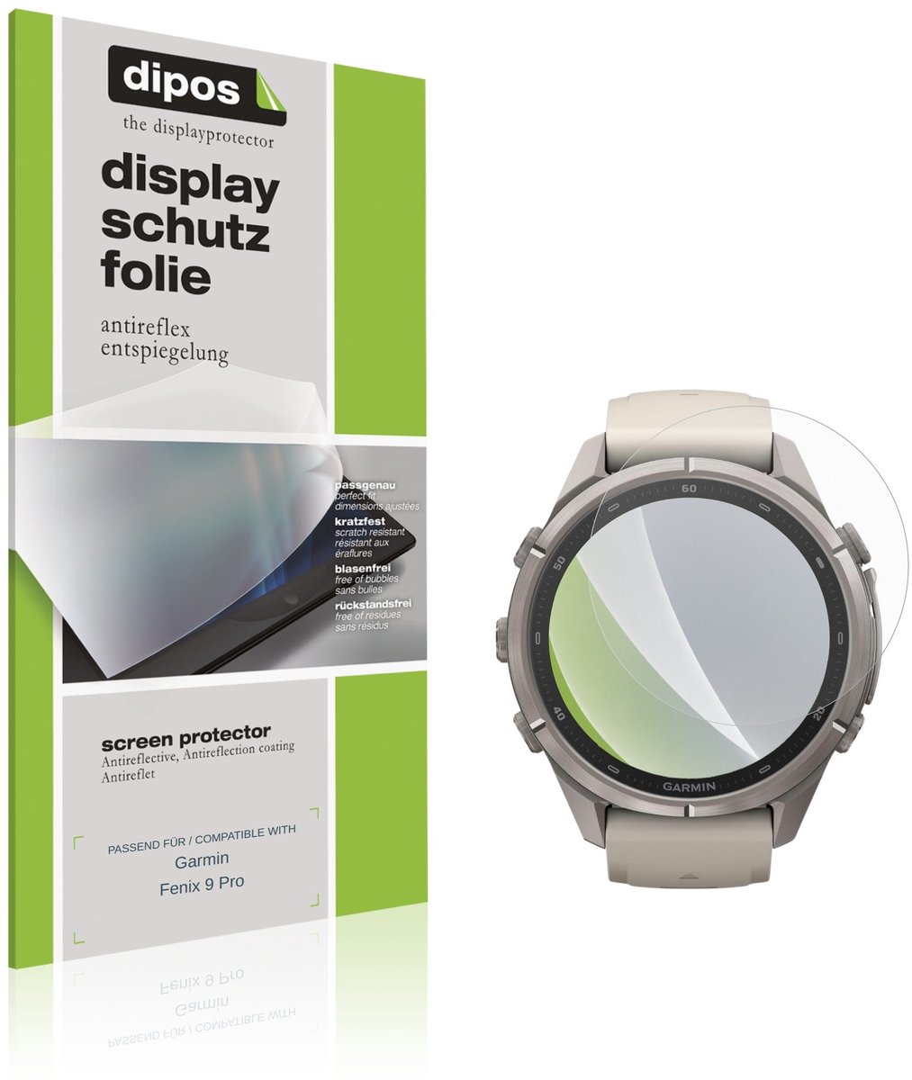 dipos – 6x Matte Beschermfolie geschikt voor Garmin Fenix 9 Pro | Krasbestendige & antireflecterende Screenprotector Ultra-Thin