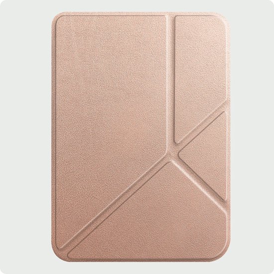 Scoby Hoesje Geschikt voor Kobo Clara BW - Luxe Bescherm Case - Trifold - Book Cover - Tablet Cover - Rosé Goud van scoby — afbeelding 4