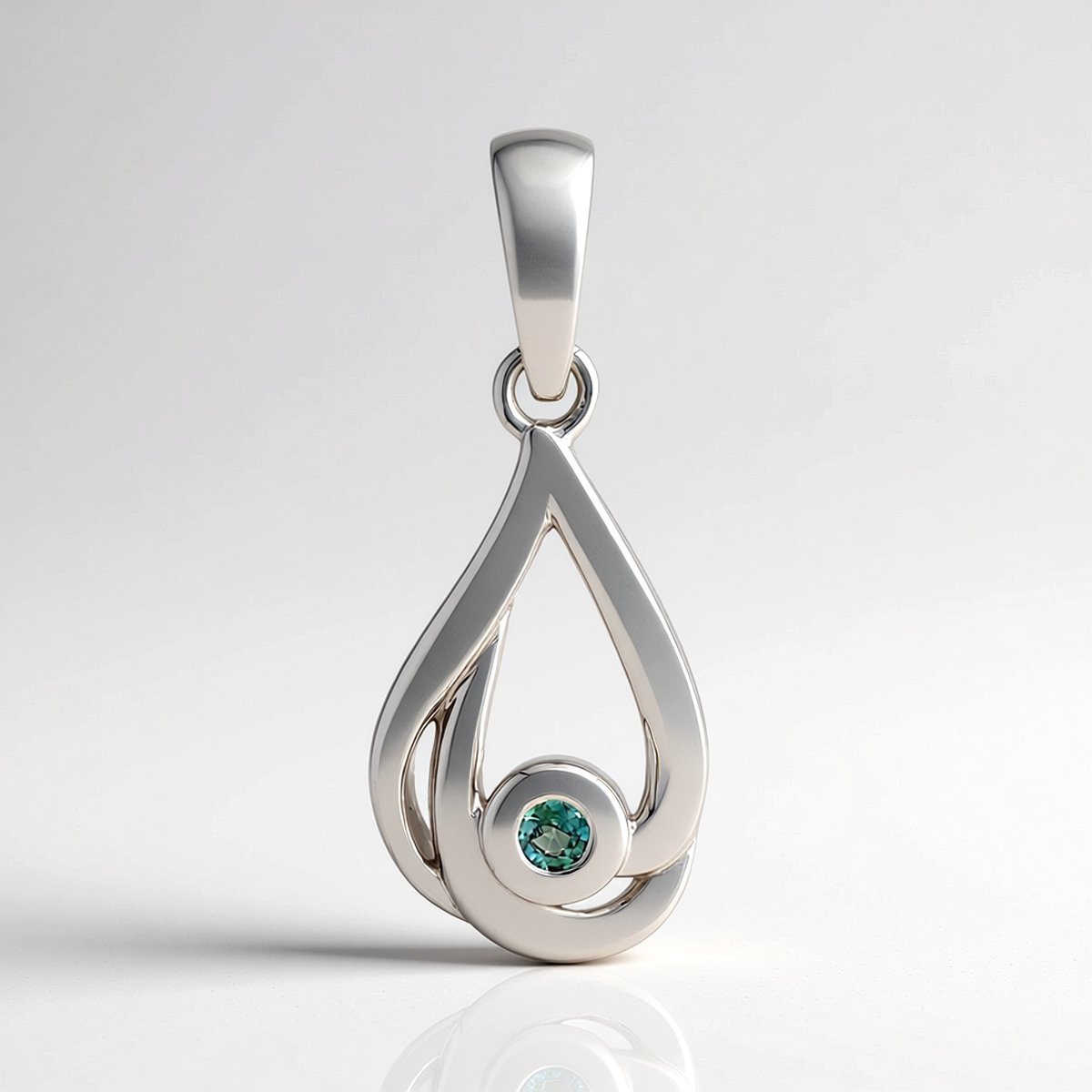 Cavill - Zilveren Hanger met 0,034 ct Braziliaanse Alexandriet - 925 Sterling Zilver Gerhodineerd - Rond Geslepen Edelsteen - Elegante Druppelvorm