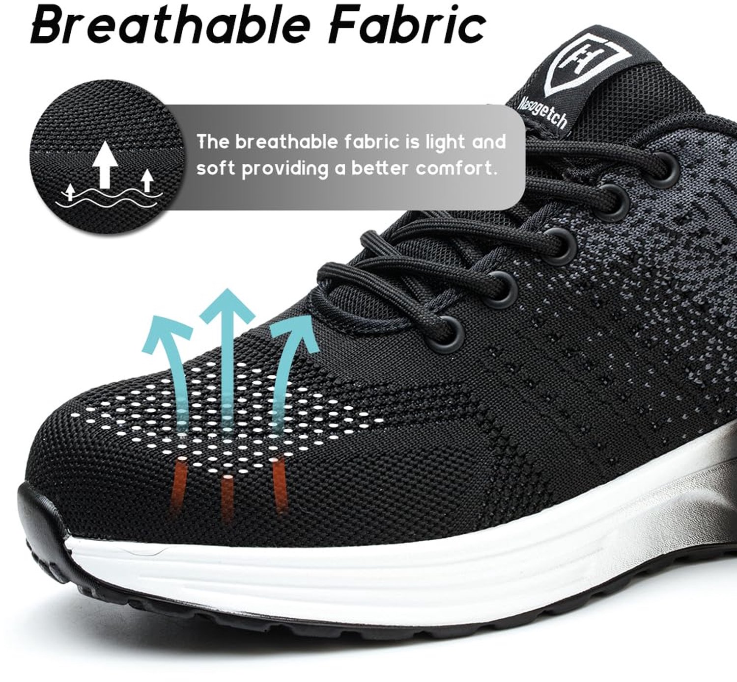 Veiligheidsschoenen Heren Werkschoenen Dames Lichtgewicht Stalen Neus Schoenen Beschermende Schoenen Sneaker Grijs EU - ShopVlot