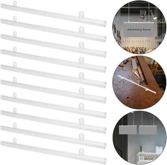 20 Stuks Transparante PVC Poster Ophangrails Lichte Stofafstotende Ophangstangen voor Posters Kaarten Banieren voor Kantoor Thuiswanddecoratie — afbeelding 2