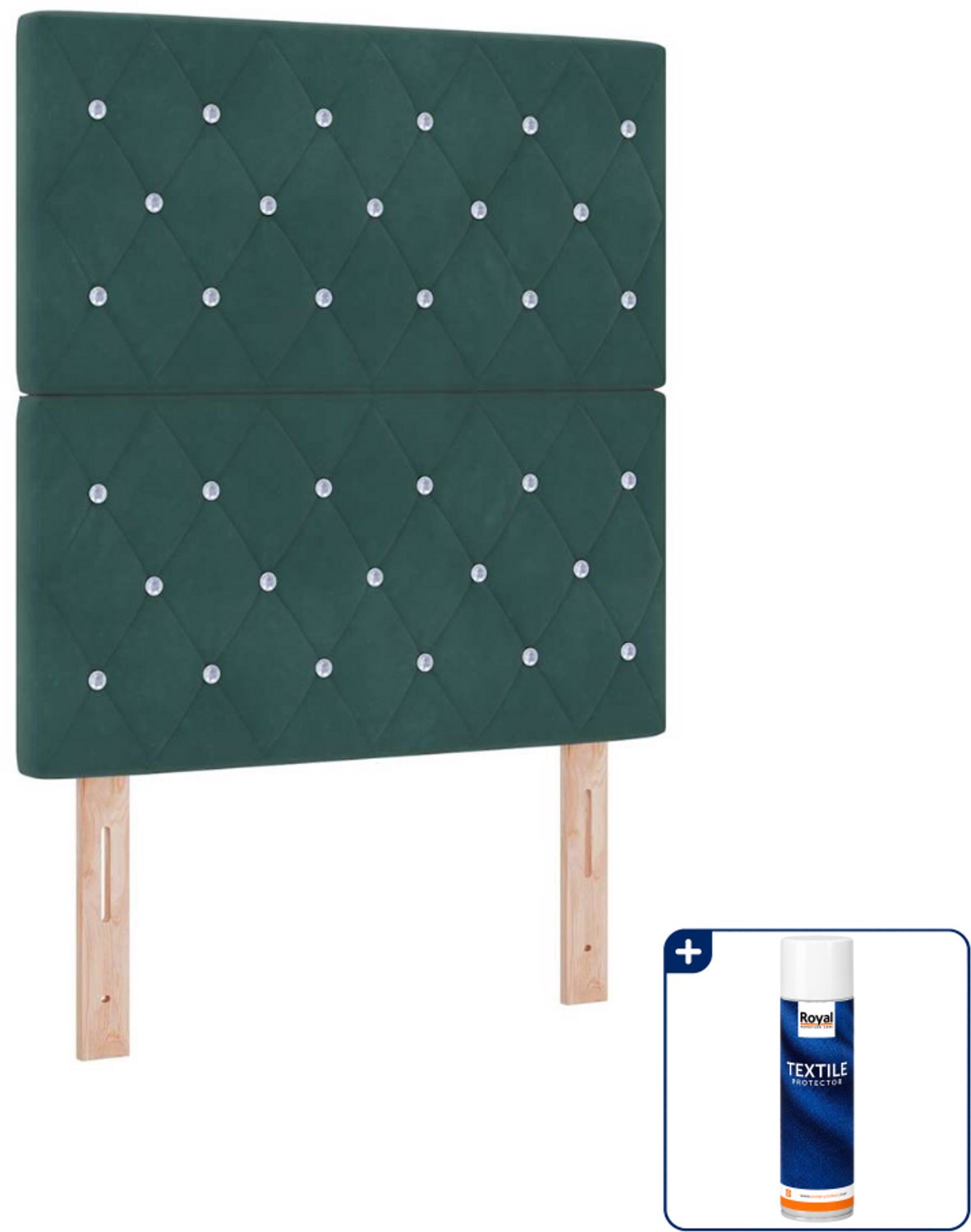 vidaXL boxspring met matras - 80 x 200 cm - stof - donkergroen - Inclusief textielbeschermer 500 ml
