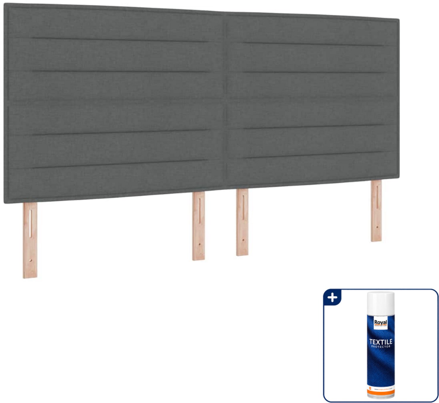 vidaXL boxspring met matras en led - 200 x 200 cm - donkergrijs - Inclusief textielbeschermer 500 ml