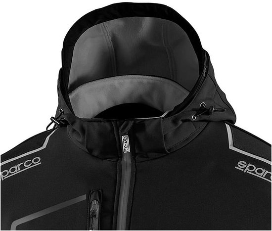 Sparco Tech Softshell - Waterdichte, reflecterende en versterkte jas met polar fleece voering - Maat XL - Zwart/Grijs van Sparco — afbeelding 3
